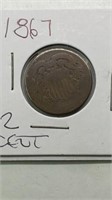 1867 2-cent piece