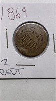 1869 2-cent piece