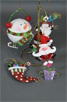 4 Glittery Christmas Ornaments Santas