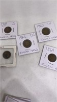 (5) older Indian head pennies