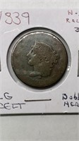 1839 Large cent