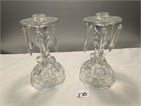 Hollywood Regency Style, Candle Holders w/ Prisms
