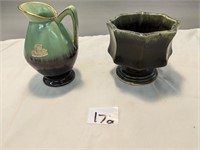 2 Vintage Small Vases, Bay Keramik & Hall USA
