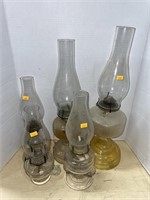 5 Vintage oil lamps