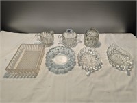 7 Pc  Clear Glass Lot-