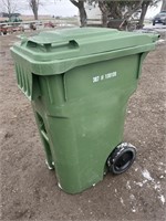 Green garbage bin