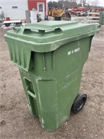 Green garbage bin