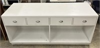 Large White Cabinet Table w/ 4 Drawers 27" x 74"