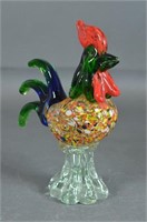 Large Art Glass Rooster