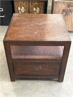 21" tall Wooden Square Night Stand Table