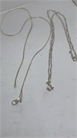 Pair of necklaces 1 stamped 925 & other CC