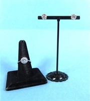 Cubic Zirconia Earrings and Ring