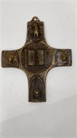 Bronze tone crucifix scenes from Jesus life wall