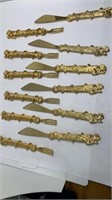 12 piece gold tone hors d’oeuvres utensils