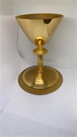 Gold toned commemorative memorial goblet