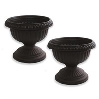 2 Pcs Black Urn Planters