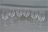 6 Clear Wine Glasses