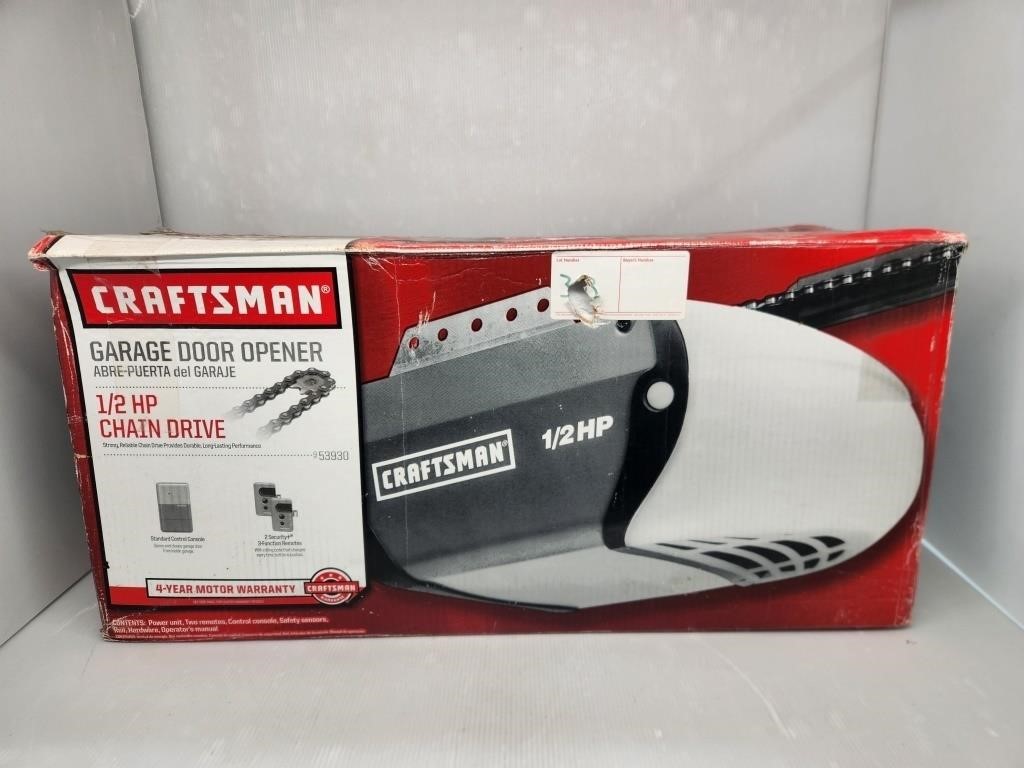 Craftsman 1/2hp Chain Drive Garage Door Opener