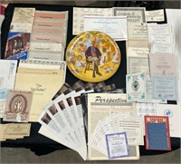 Norman Rockwell Plate & Various Certificates,