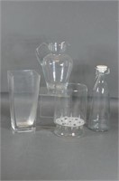 Lot of Clear Glass Vases/Pitcher