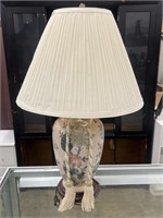 27" Beautiful Porcelain Floral Lamp with Tassle
