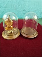 Glass pocket watch display domes 5" tall ,