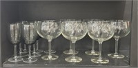 7 Goblets and 6 Wine Glasses