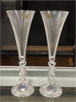 2 Lead Crystal Wine Glasses France French