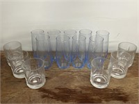 9 Blue Glasses 6 Whisky Glasses