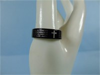 Black Tungsten Men's Ring "Our Father"