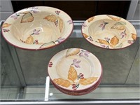 6 Pieces Made in Italy - 4 Salad Plates, 2 Bowls