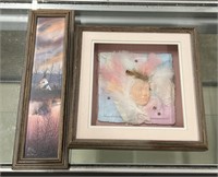 2 Native American Wooden Frame Pictures
