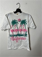 Vintage California Flamingos Puff Paint Shirt
