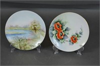 Pair of Vintage Hand Painted Bavarian Plates