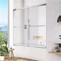 Shower Bathtub Double Sliding Swing Door, Framed T