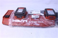HILTI C 4/36-MC4 115V Bulk Charger & Batteries