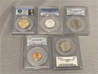 5 Graded Coins