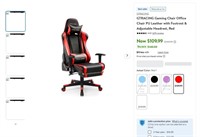 E7713  GTRACING Gaming Chair PU Leather Red