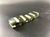 Diamond, jade and ivory stretch bracelet, there ar