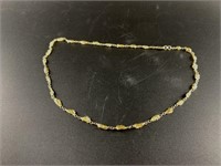Heavy gold nuggeted choker necklace with gold lobs