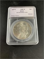 1878 S Morgan silver dollar VAM-19 graded MS63 Die