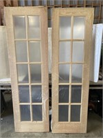 2 wood doors with windows