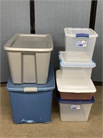 6 Various Size Sterilte Plastic Totes