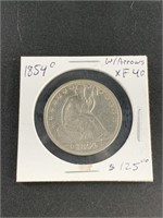 1854 O Seated Liberty half dollar with arrows at d