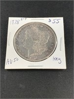 1878  8 tail feather second obverse silver dollar
