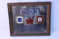 Vintage Molson Beer Mirror Sign