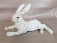 Reclining Resin Hare w/ Marble Eyes 12x8in