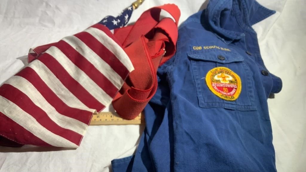 Cub Scout Shirt, Suspenders, Flag