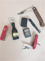 Zippo Lighters, Knife, Multi Tools etc