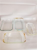 4-Pyrex Baking Glassware 3- 2qt, 1- 1 1/2 qt